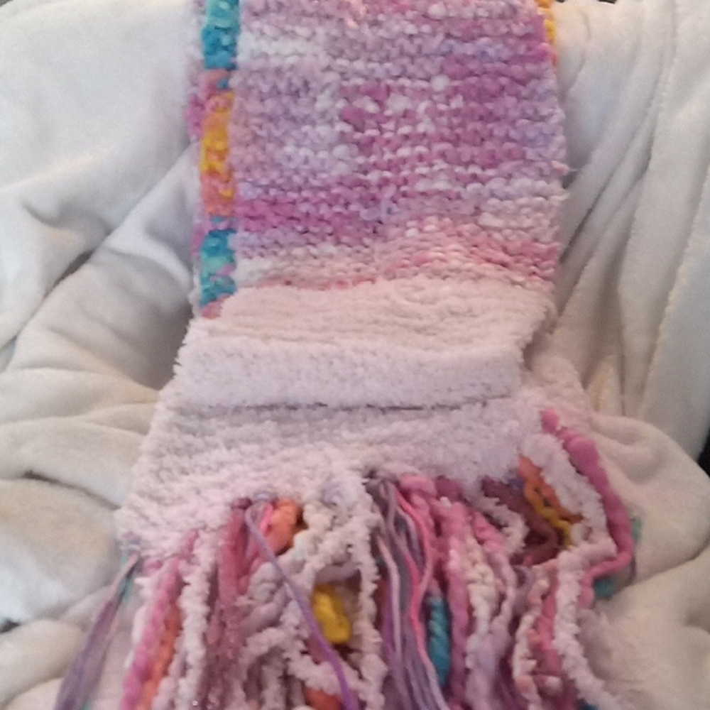 Womans Plush Pink Multi-Color Scarf - Brand